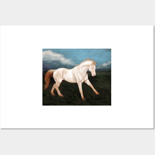 Perlino Quarter Horse Stallion Wall Art by KJL90